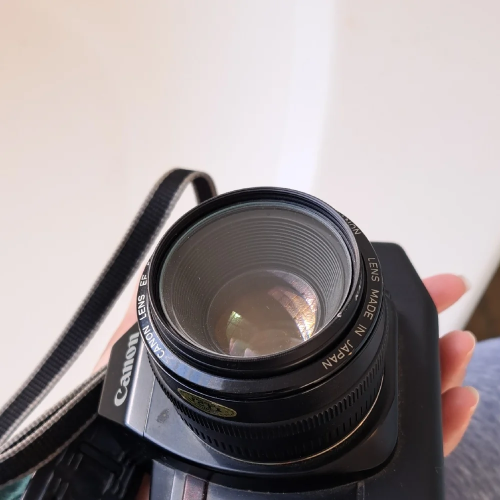 Canon EOS 650 Black Camera with Lens and Flash
